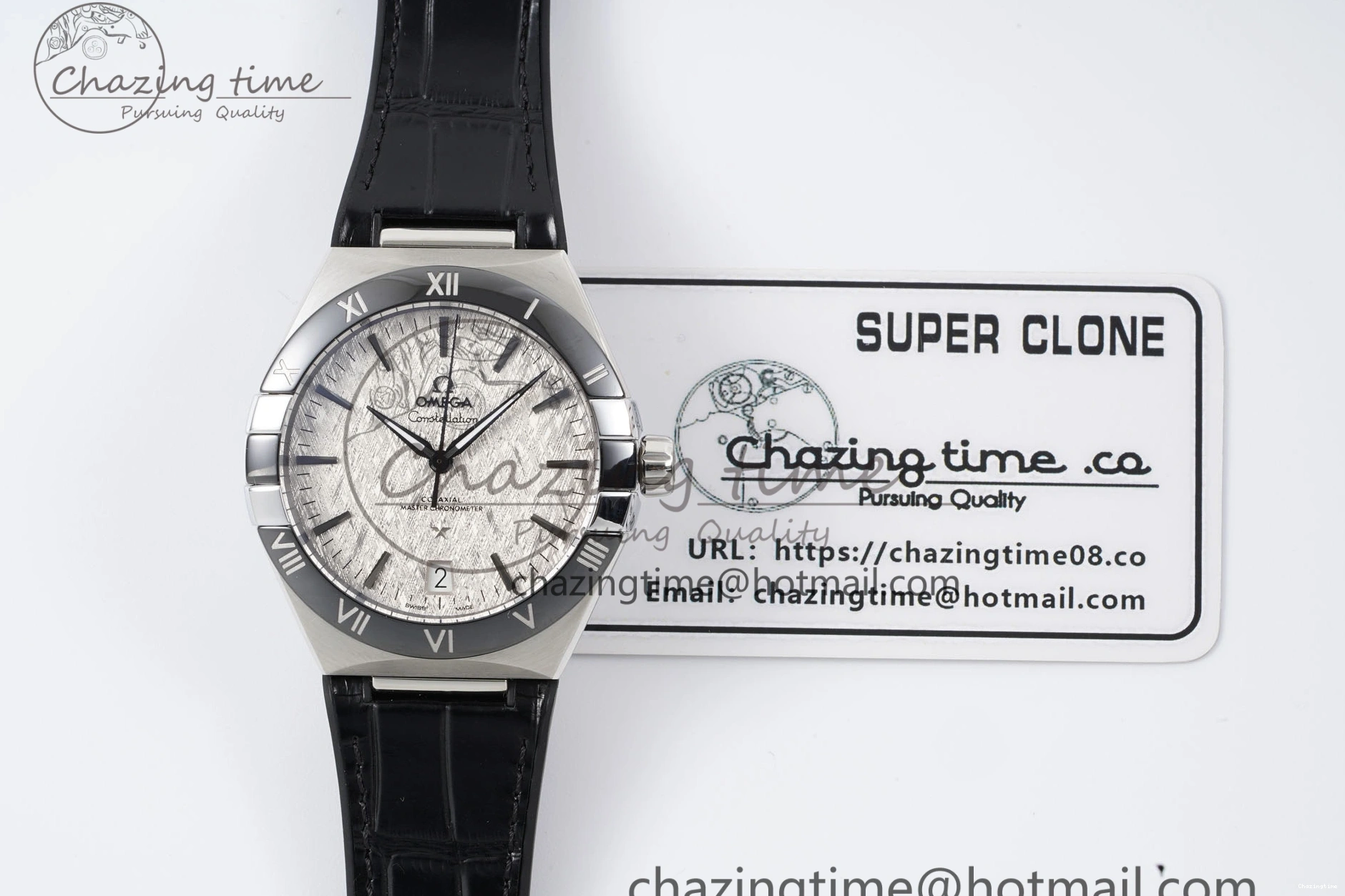 0403 GoAnywhere Constellation Black Ceramic SS 8F 1:1 Best Edition White Textured Dial on Black Gummy Strap A 7803